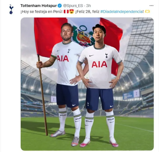 Saludo de Tottenham con Kane y Son. Foto: Tottenham/Twitter
