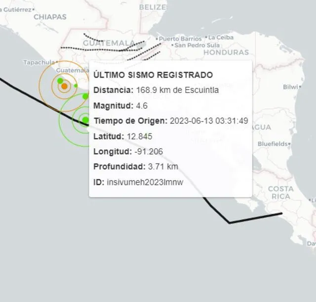 Sismo en Guatemala. Foto: Insivumeh   