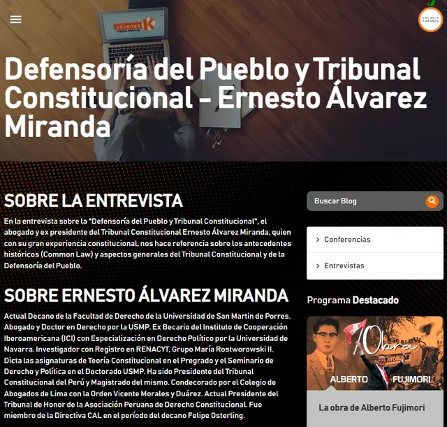 Ernesto Álvarez Miranda aparece en Escuela Naranja.   