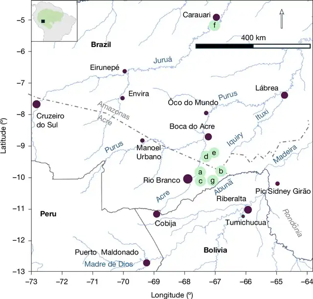 Mapa del área de estudio en la Amazonía (Brasil). Foto: Nature