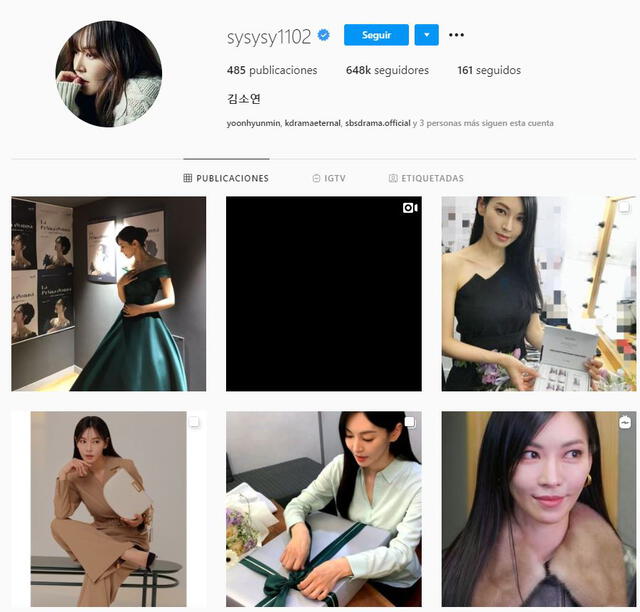Perfil en Instagram de Kim So Yeon, actriz de Todo sobre Eva. Foto: @sysysy1102