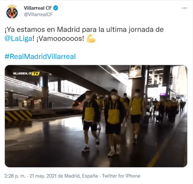 Tuit de Villareal CF. Foto: Captura de Twitter