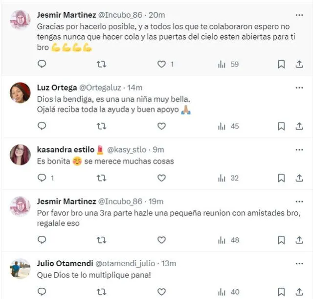 Así reaccionaron algunos seguidores del influencer a través de las redes sociales por el noble gesto de ayuda que tuvo hacia la joven venezolana. Foto: captura/X   