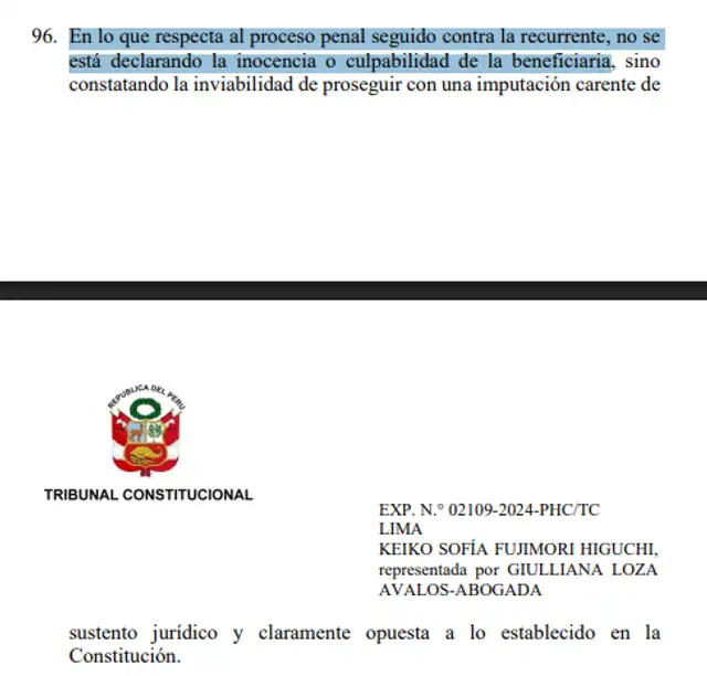  Argumento 96 del Tribunal Constitucional   
