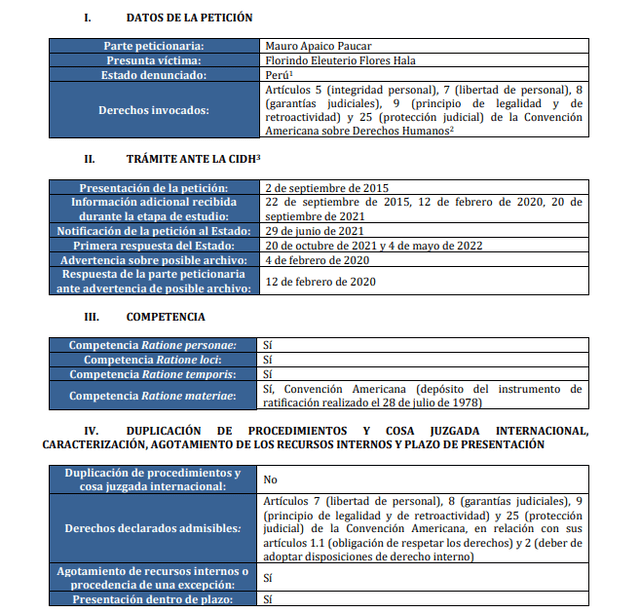 La petición fue presentada en setiembre del 2015. Foto: informe de la CIDH   