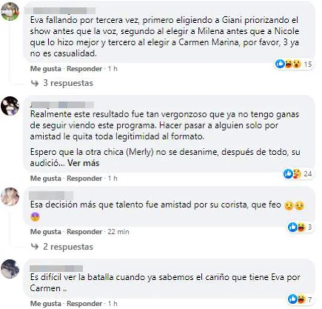 Usuarios critican resultado de la batalla entre Luz Merly y Carmen Marina. Foto: Facebook
