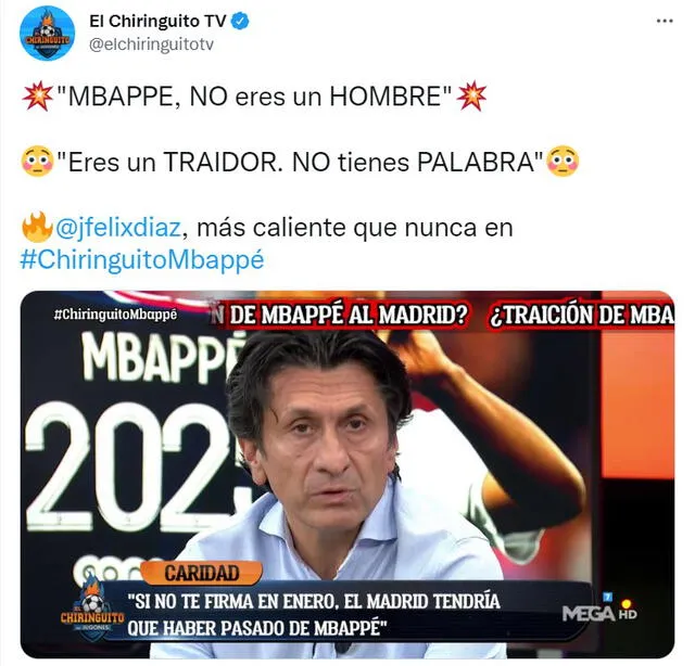 El Chiringuito es un programa de debate en España. Foto: El Chiringuito TV/Twitter.