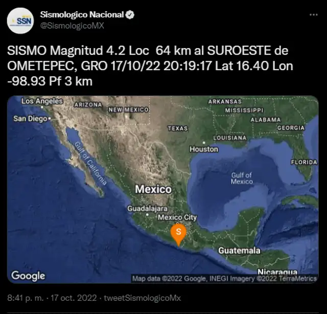 Temblor en México