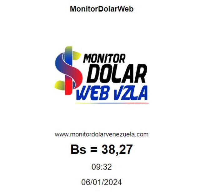 Monitor Dólar hoy, 7 de enero: precio del dólar en Venezuela. Foto: Instagram/@monitordolarvzla_com   