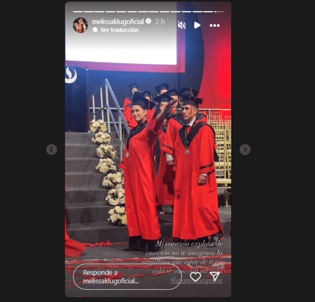  Melissa Klug en la graduación de su hija mayor, Gianella Marquina. Foto: captura Instagram   