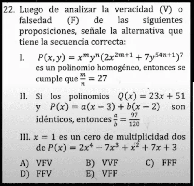  Problema 22 del examen de admisión de la UNI 2024-I. Foto: captura de pantalla/Ricardo Only Maths/YouTube   