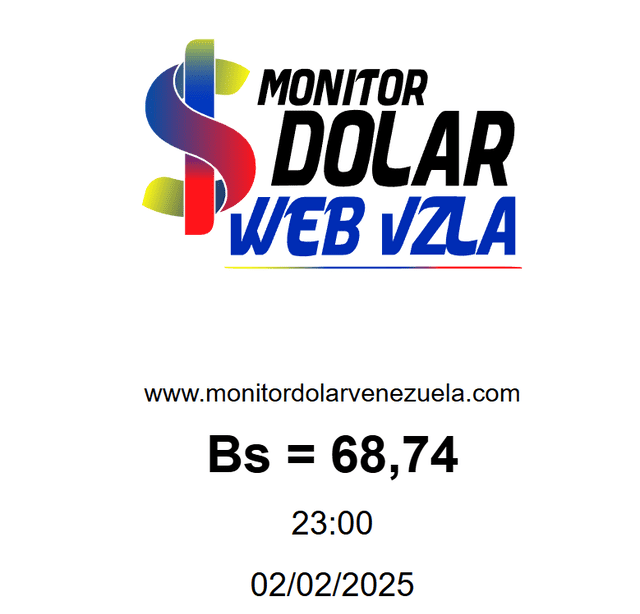 Precio del dólar en Venezuela para hoy, lunes 3 de febrero de 2025. Foto: Monitor Dólar. Precio del dólar en Venezuela para hoy, lunes 3 de febrero de 2025. Foto: Monitor Dólar.