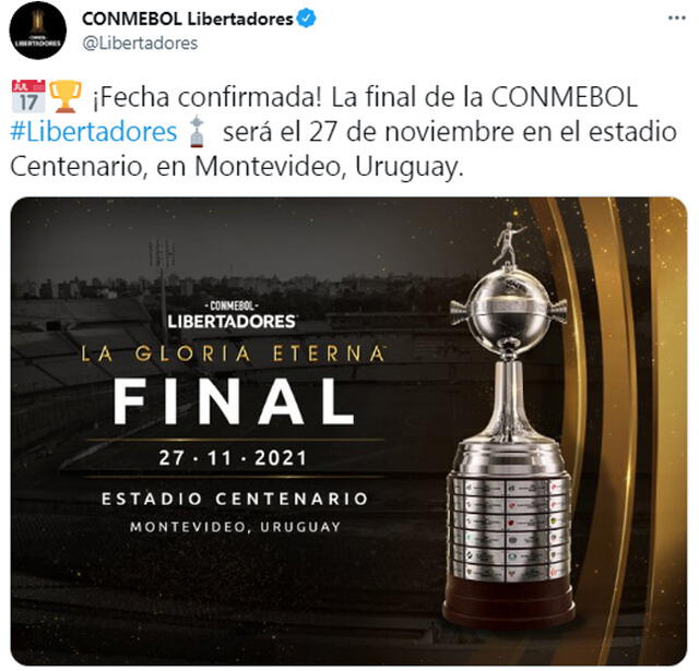 Publicación de la Conmebol sobre la Copa Libertadores y Sudamericana.