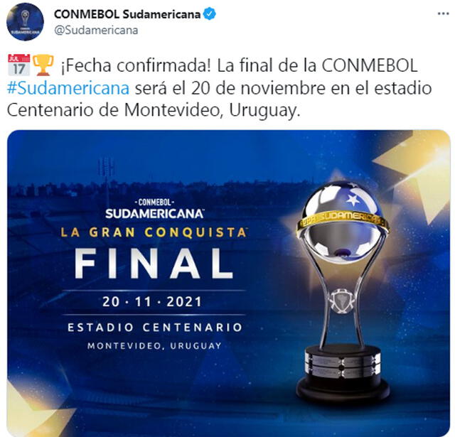 Publicación de la Conmebol sobre la Copa Libertadores y Sudamericana.