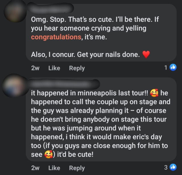 Comentarios de los fans de Eric Nam hacia la pareja que se compormetio durante su concierto en Atlanta