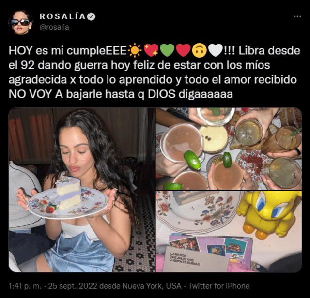 Rosalía publica fotografías el día de su cumpleaños