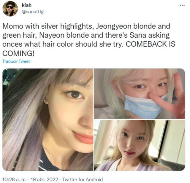 El fandom ONCE de la girlband TWICE reacciona al cambio de Nayeon. Foto: Twitter