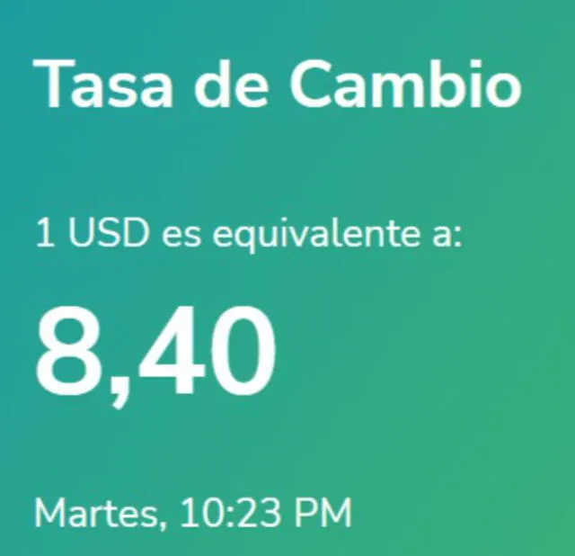 El portal web cotiza el precio del dólar en Venezuela a 8,40 bolívares para este martes 25 de octubre. Foto: Yummy Dolar