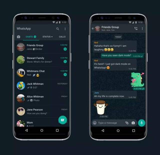Modo oscuro de WhatsApp en Android