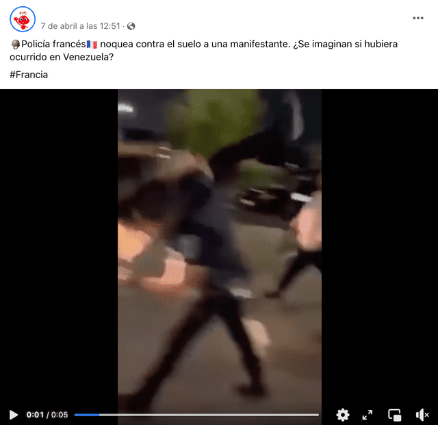 Video se ha viralizado rápidamente por usuarios que han criticado la supuesta represión en Francia durante las protestas. Foto: captura LR/Twitter.   