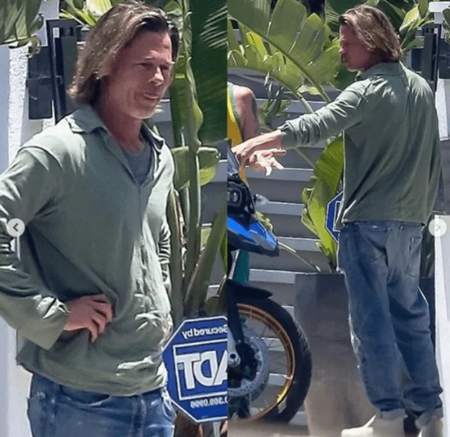 Brad Pitt reaparece en cuarentena con el pelo largo.