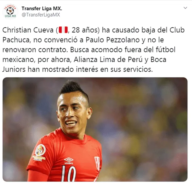 Twitter de Transfer Liga MX.