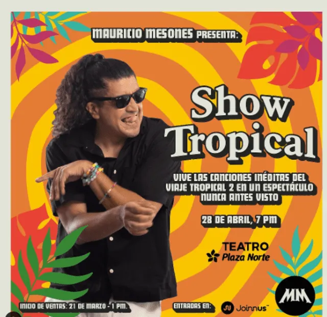  Mauricio Mesones prepara su "Show tropical" este 28 de abril. Foto: Mauricio Mesones/Instagram    