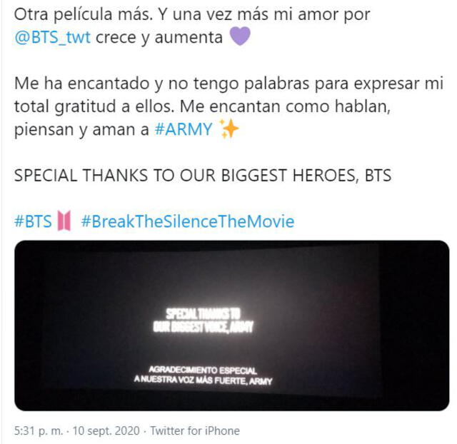 BTS premiere en España. Foto: Twitter