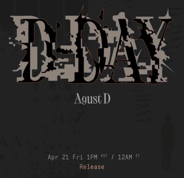 "D-DAY" será el primer álbum de Suga. Foto: Hybe   