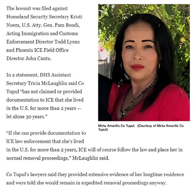  Situación actual de Mirta Amarilis Co Tupul. Fuente: Mastodon   