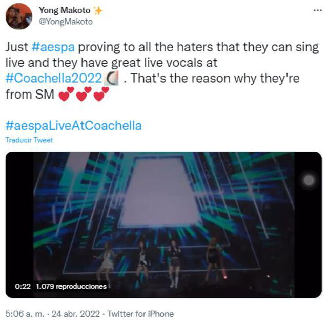 aespa: fans defienden la presentación del cuarteto en Coachella. Foto: Twitter