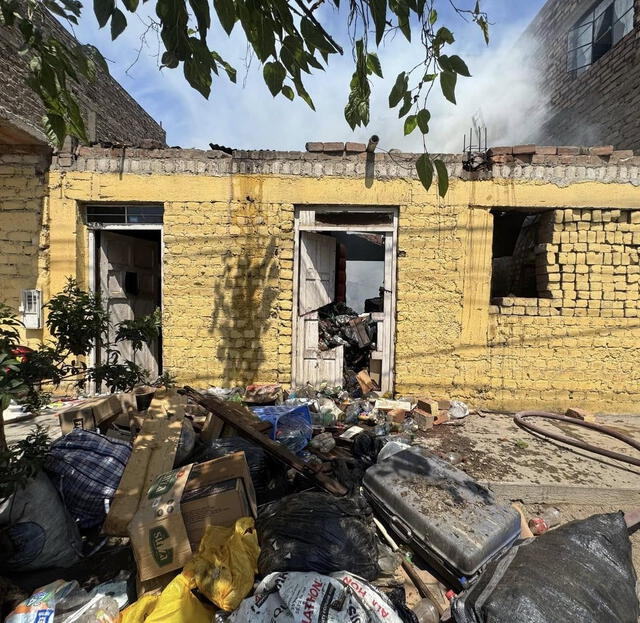 En el inmueble se almacenaba gran cantidad de reciclaje. Foto: Municipalidad de Lima En el inmueble se almacenaba gran cantidad de reciclaje. Foto: Municipalidad de Lima