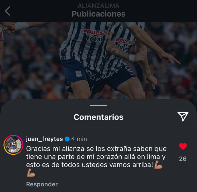 Mensaje de Juan Pablo Freytes. Foto: captura de Instagram. Mensaje de Juan Pablo Freytes. Foto: captura de Instagram.