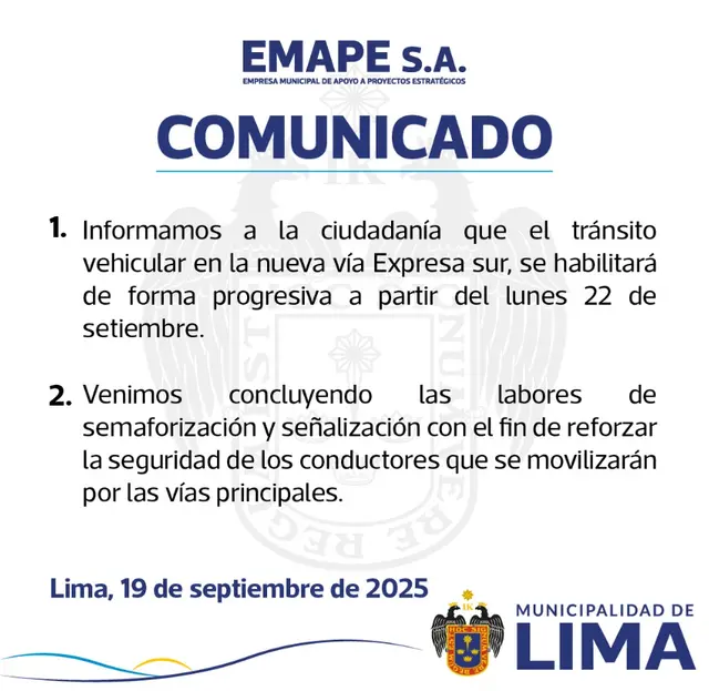 La Municipalidad de Lima emitió su comunicado.   