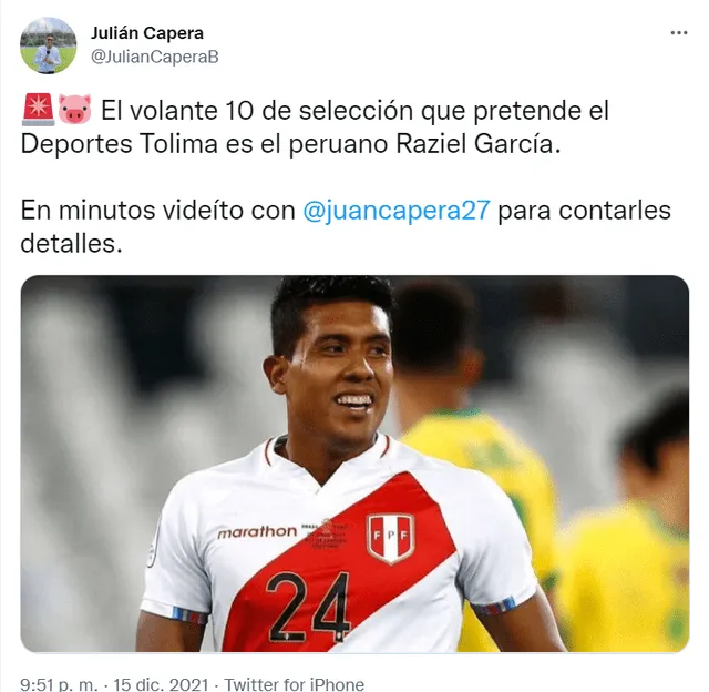 Raziel García jugará en un nuevo equipo para el 2022. Foto: captura Twitter