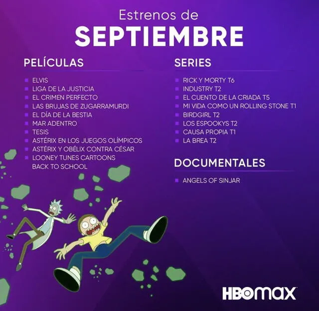 Películas y series para ver en HBO Max en septiembre. Foto: HBO Max