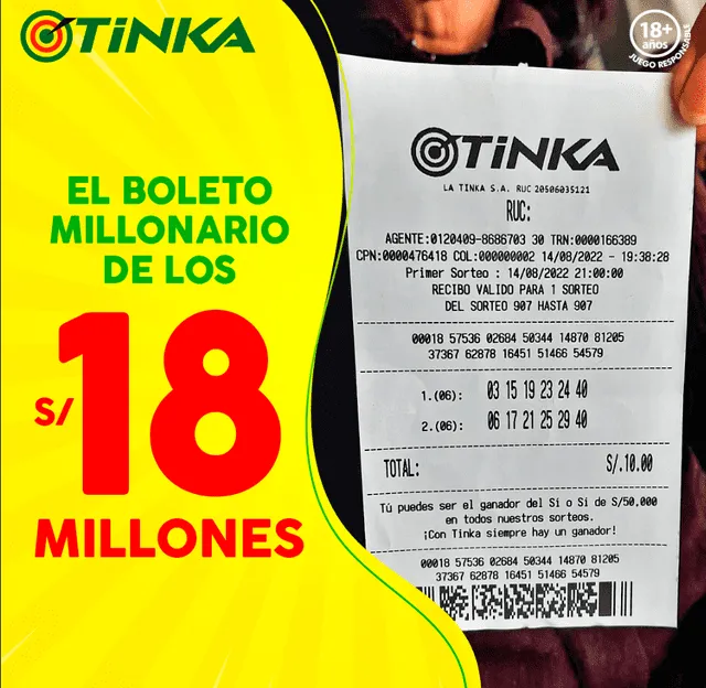 Ganador del pozo millonario ya recogió su premio. Foto: La Tinka