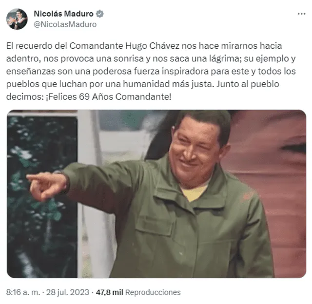 Nicolás Maduro recuerda al exjefe del PSUV y Venezuela con unas sensibles palabras. Foto: Nicolás Maduro/Twitter