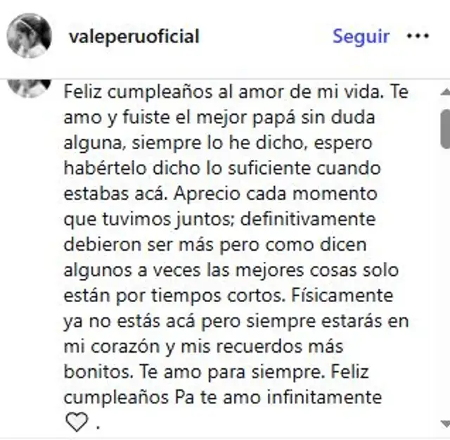 Hija de Javier Carmona lo recuerda en la fecha de su cumpleaños.