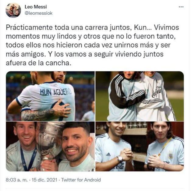 Mensaje de despedida del futbolista del PSG. Foto: Twitter/Lionel Messi