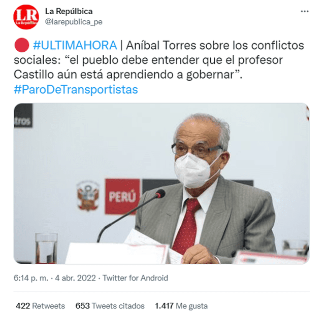 Imagen viral sobre Aníbal Torres.