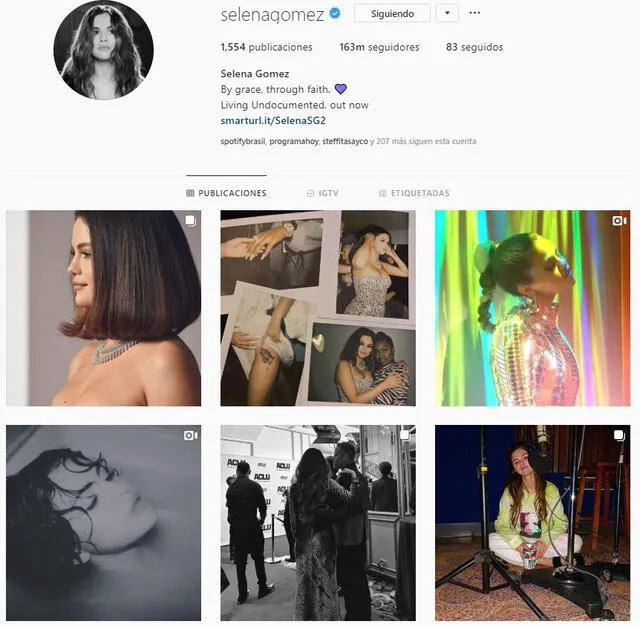 Selena Gómez en Instagram.