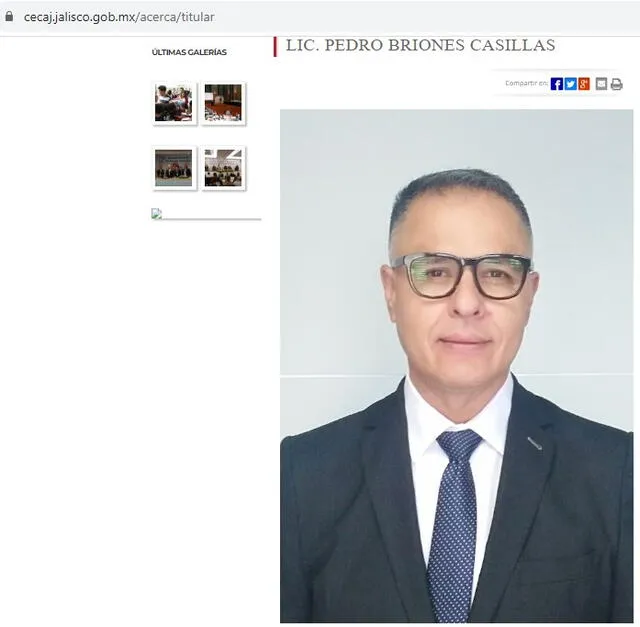  La imagen en cuestión hace referencia a Pedro Briones Casillas, secretario técnico del Consejo Estatal contra las Adicciones en Jalisco (CECAJ). Foto: captura en web / CECAJ.&nbsp;   