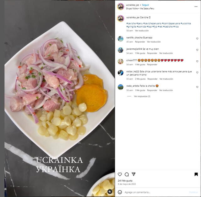  Angélica Lishchanchyna enseña recetas peruanas en Instagram y TikTok. Foto: Instagram Ucrainka_pe    