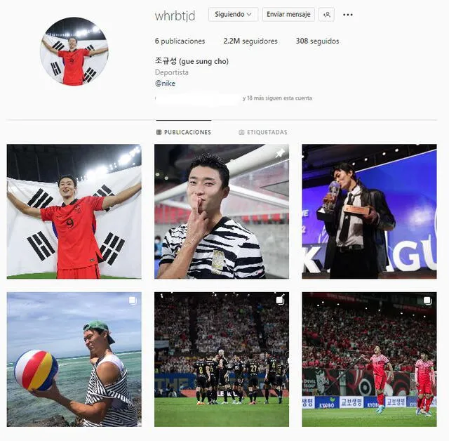 Cho Gue Sung llegó a los 2 millones de seguidores en Instagram. Foto: captura/@whrbtjd