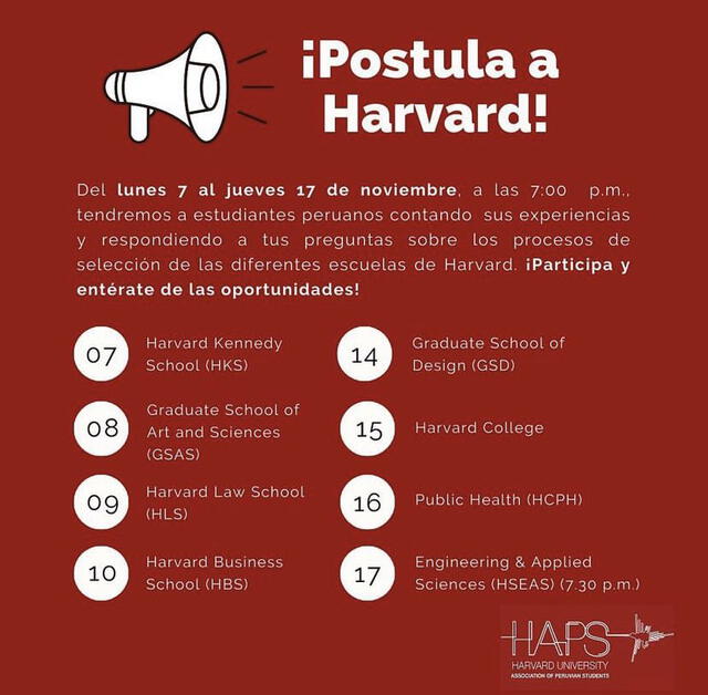 Harvard: estudiantes peruanos contarán su experiencia en las aulas de esta universidad de prestigio mundial