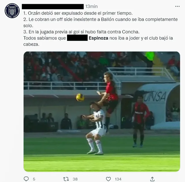 Melgar vs Alianza, Michael Espinoza tendencia