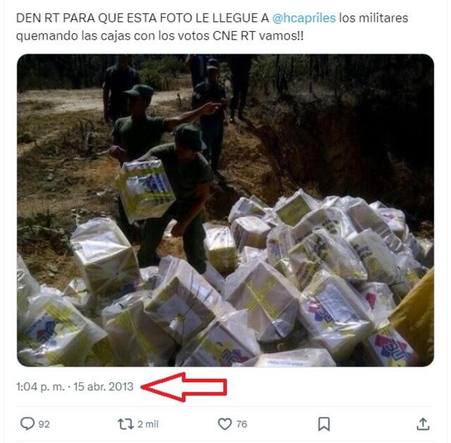 <em> Esta imagen lleva alojada en la web más de 11 años y fue utilizada de forma descontextualizada. Foto: captura de X</em>   