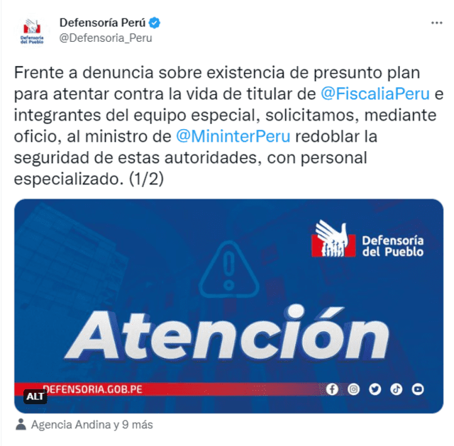 Pronunciamiento de la Defensoría del Pueblo