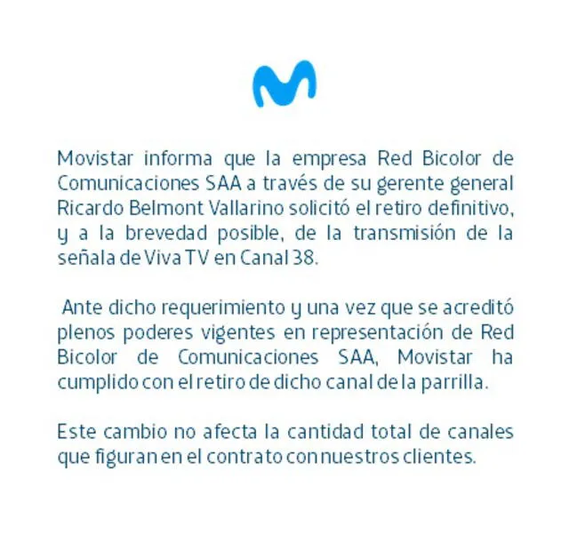 Movistar retira a Viva TV de su parrilla televisiva a pedido de hijo de Ricardo Belmont | Ricardo Belmont Vallarino | RBC. Foto: Comunicaciones Movistar Perú